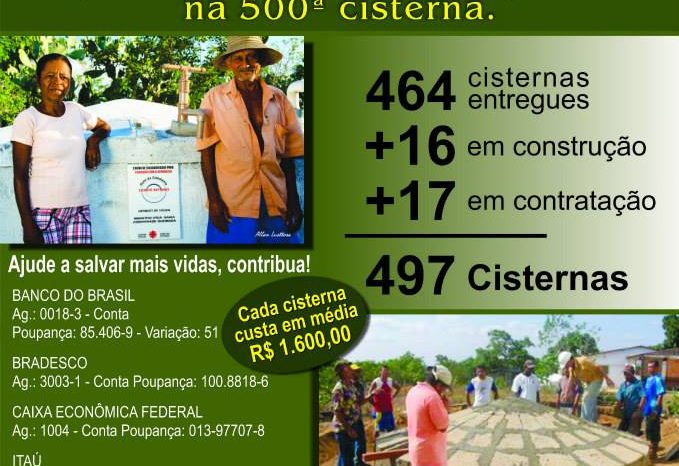 Comitê Betinho perto de 500 cisternas construídas