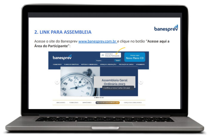 Caminhos e orientações para AGO e eleições do Banesprev; Confira vídeo tutorial sobre login e senha